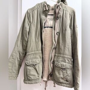 Abercrombie & Fitch Green Sherpa Jacket
